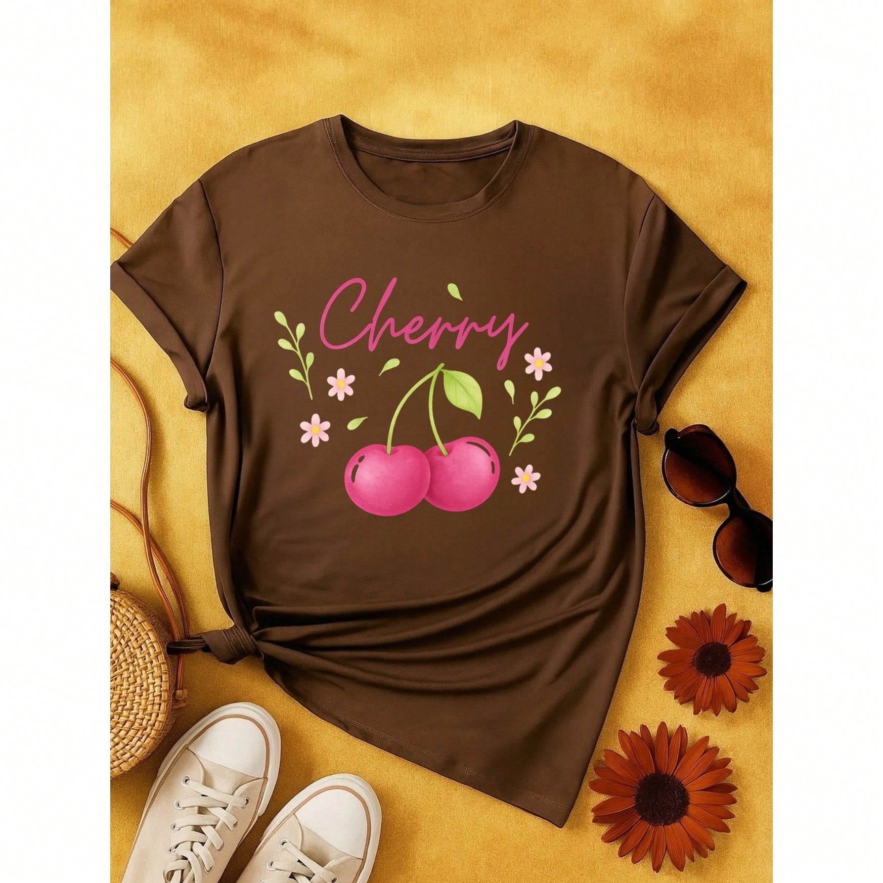 T-Shirt Feminina de Algodão Blusa Básica Estampada 100% Algodão – Onça Cute e Frase Divertida