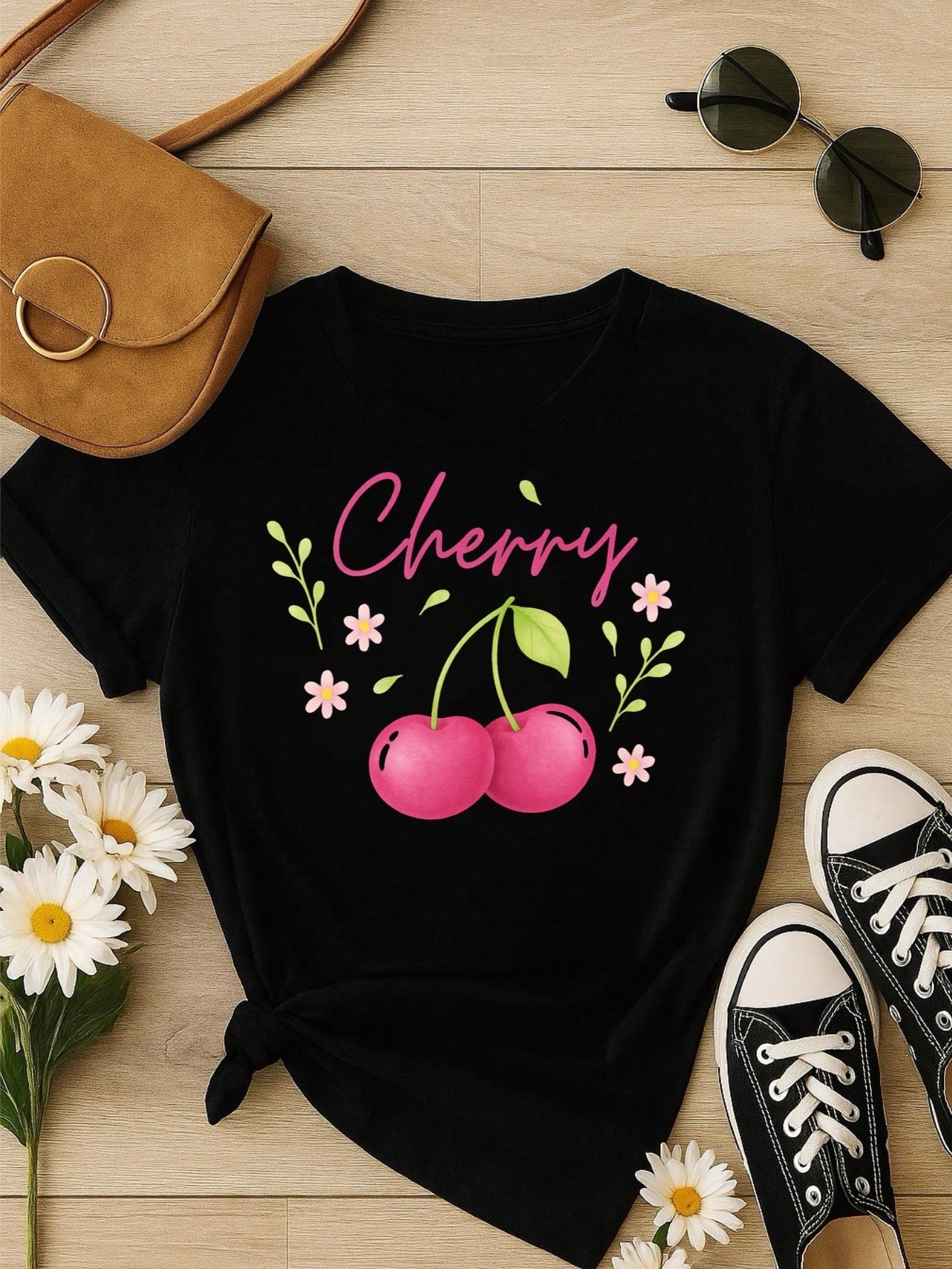 T-Shirt Feminina de Algodão Blusa Básica Estampada 100% Algodão – Onça Cute e Frase Divertida
