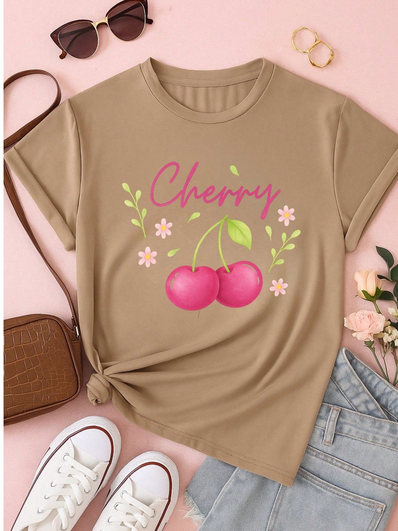 T-Shirt Feminina de Algodão Blusa Básica Estampada 100% Algodão – Onça Cute e Frase Divertida