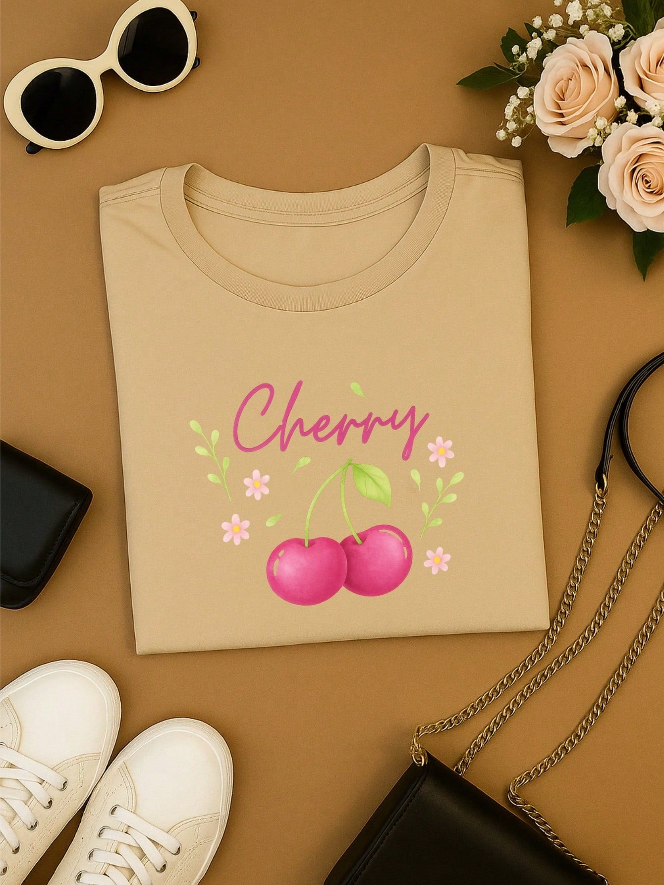 T-Shirt Feminina de Algodão Blusa Básica Estampada 100% Algodão – Onça Cute e Frase Divertida