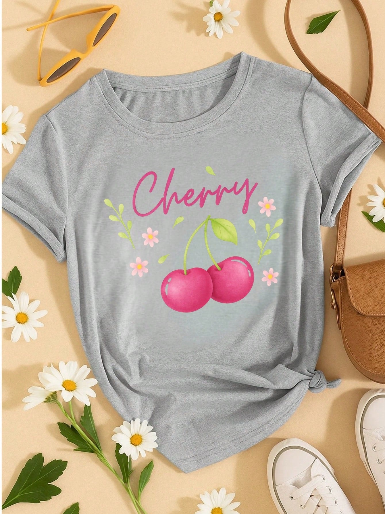 T-Shirt Feminina de Algodão Blusa Básica Estampada 100% Algodão – Onça Cute e Frase Divertida