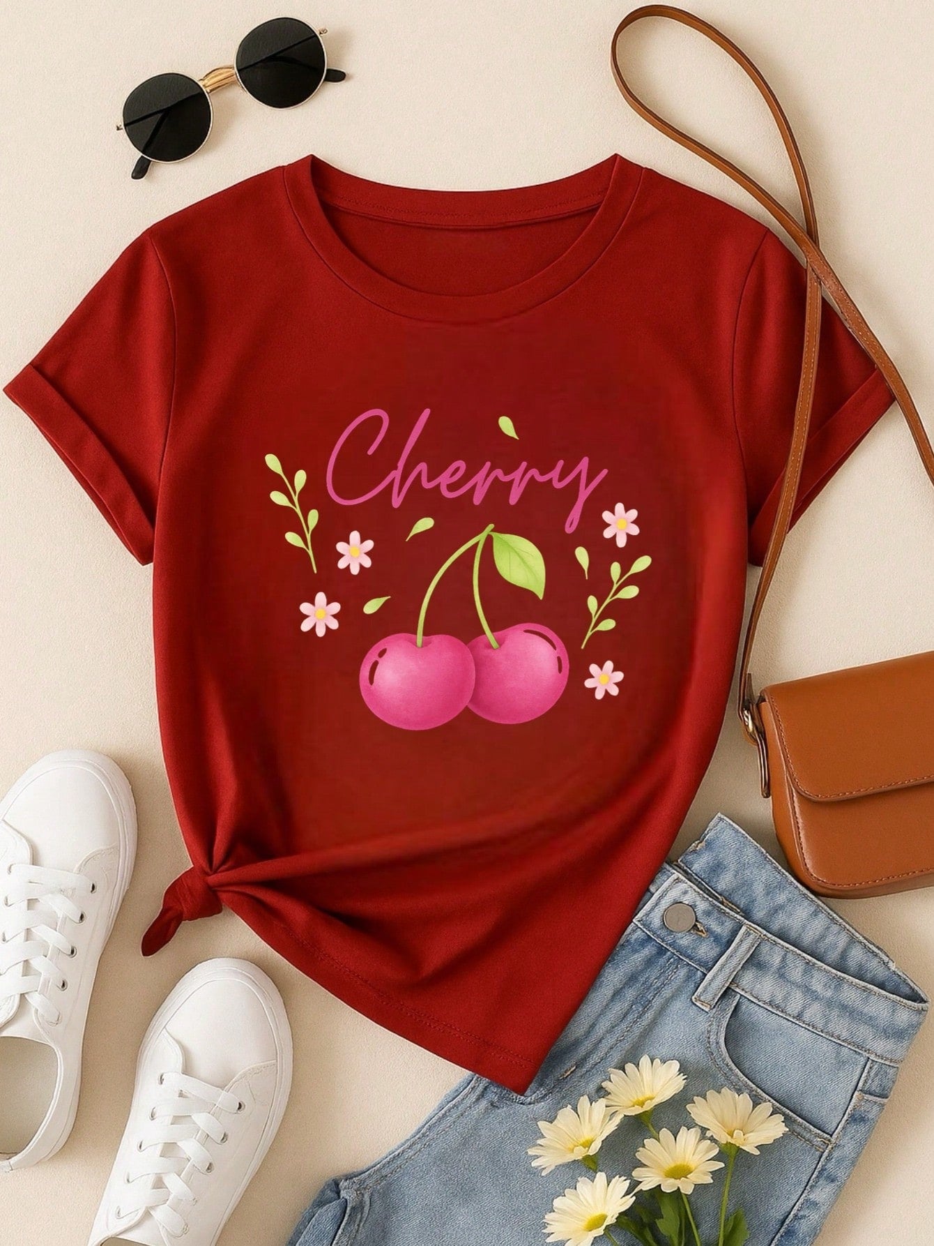 T-Shirt Feminina de Algodão Blusa Básica Estampada 100% Algodão – Onça Cute e Frase Divertida