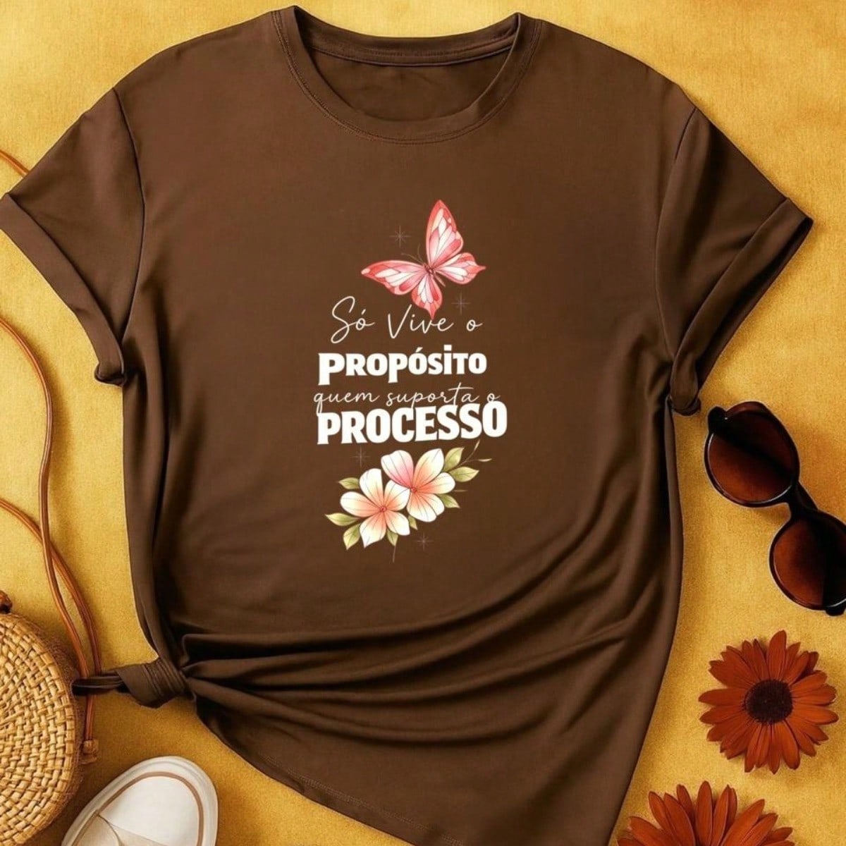 . Blusa Feminina 100% Algodão Estampa Borboleta Frase Motivacional – Confortável e Moderna