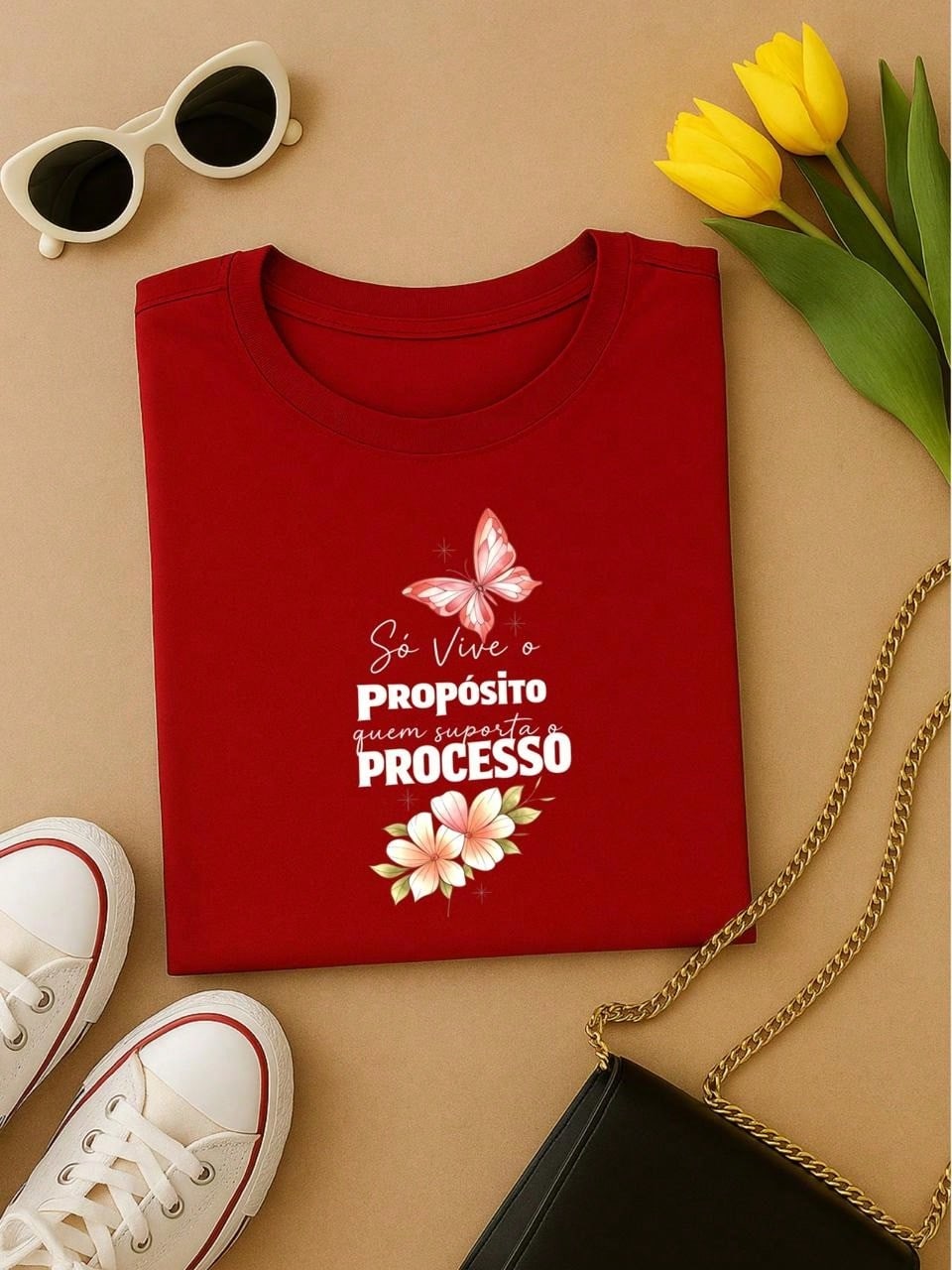 . Blusa Feminina 100% Algodão Estampa Borboleta Frase Motivacional – Confortável e Moderna