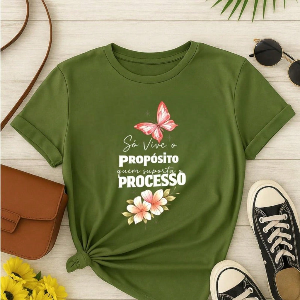 . Blusa Feminina 100% Algodão Estampa Borboleta Frase Motivacional – Confortável e Moderna