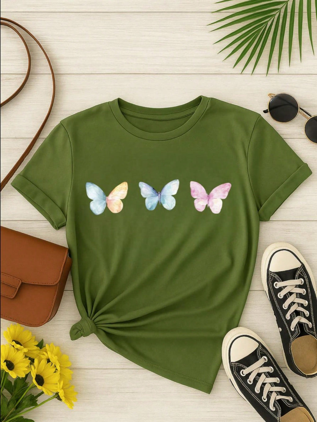 Kit 3 Camisetas Femininas Algodão Premium – Baby Look Estampada – P ao GG