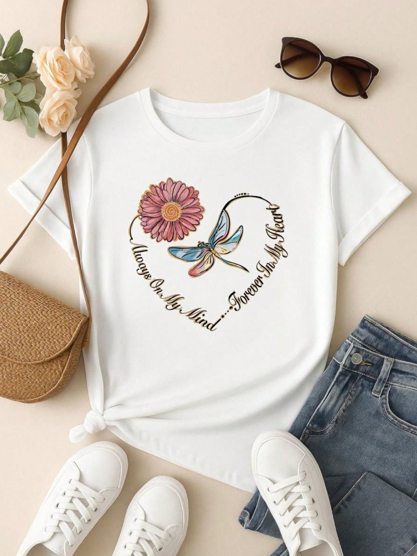 Kit 3 Camisetas Femininas Algodão Premium – Baby Look Estampada – P ao GG