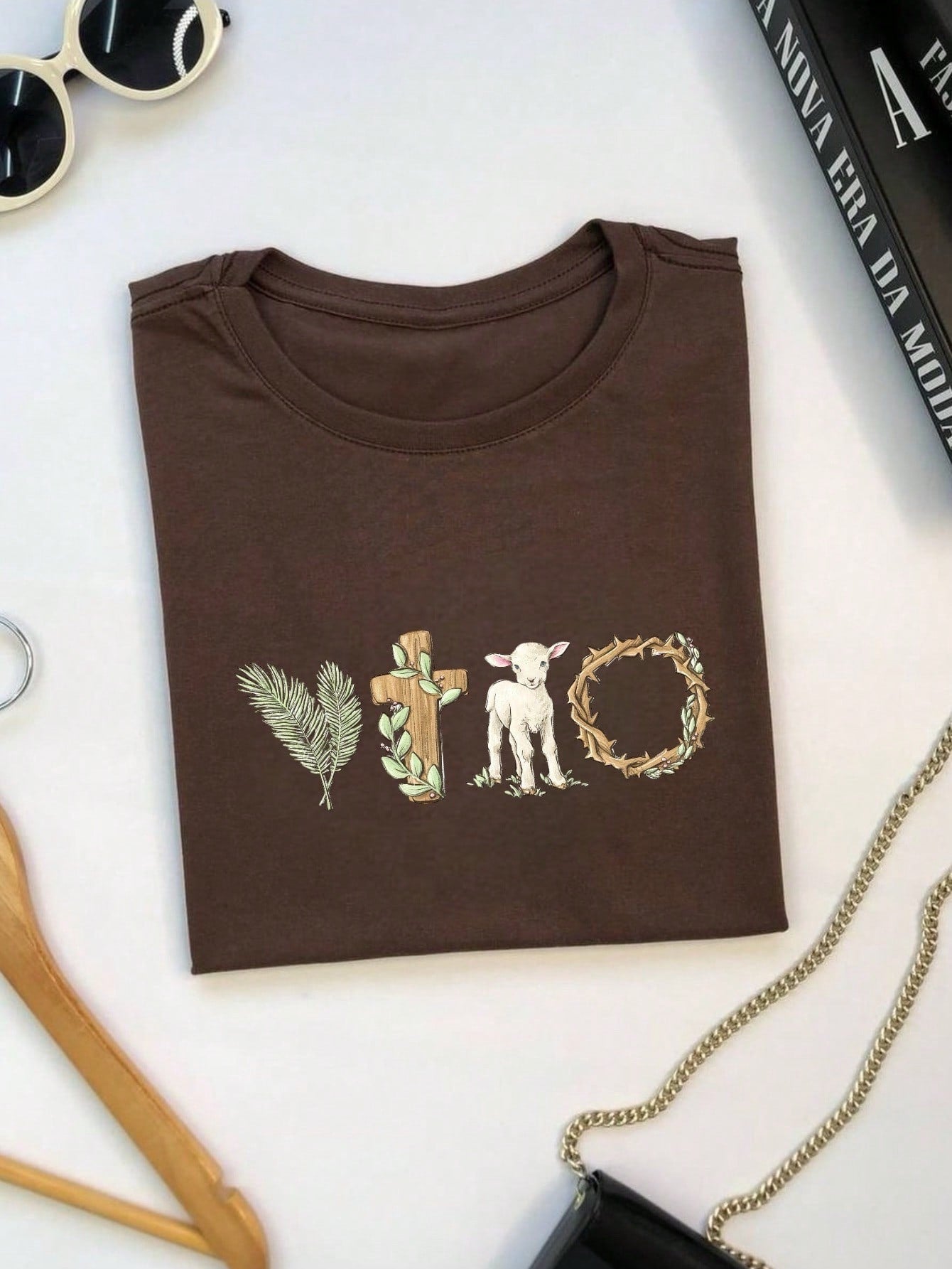 Blusa Feminina 100% Algodão Estampa Vitória Cristã | Camiseta Religiosa Confortável