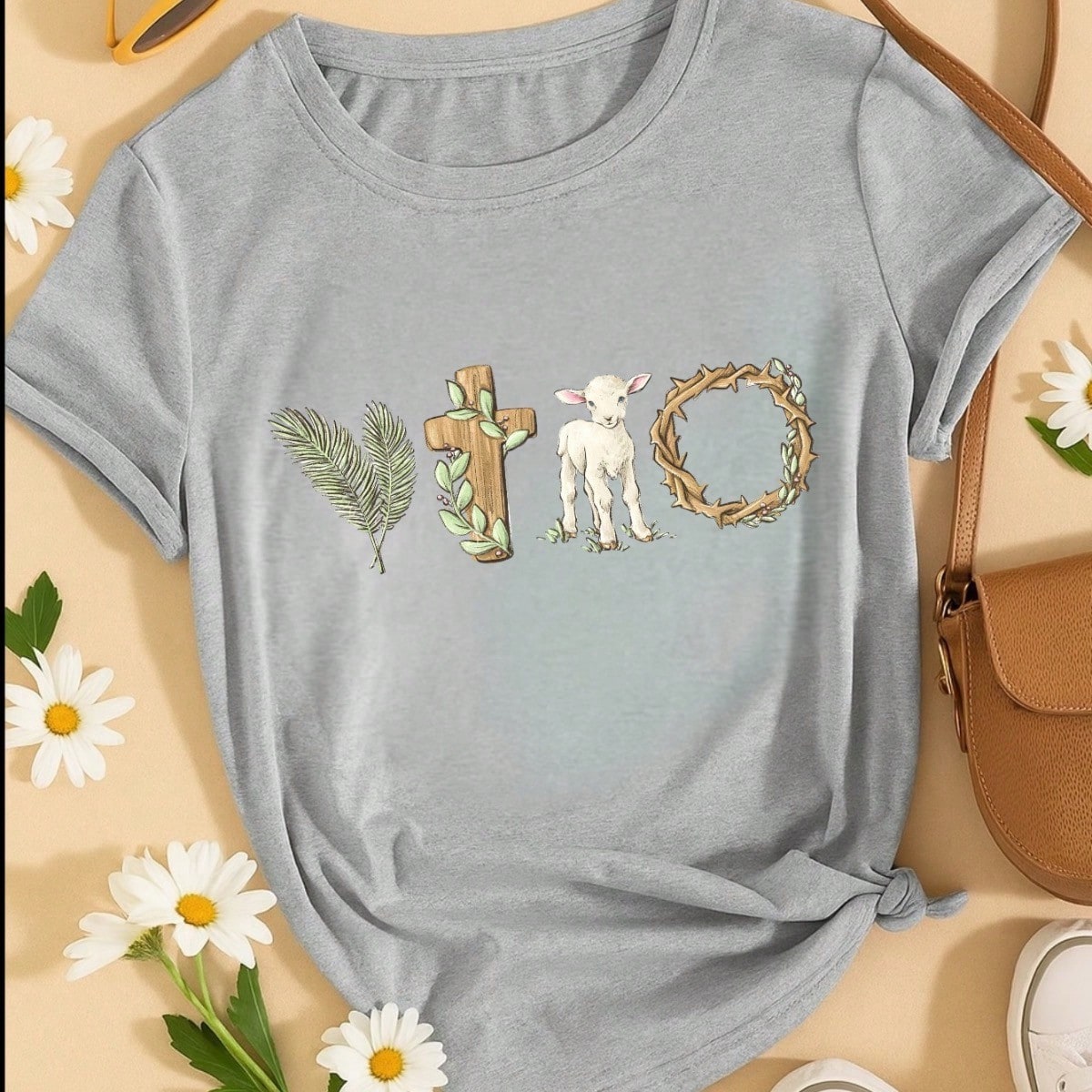 Blusa Feminina 100% Algodão Estampa Vitória Cristã | Camiseta Religiosa Confortável