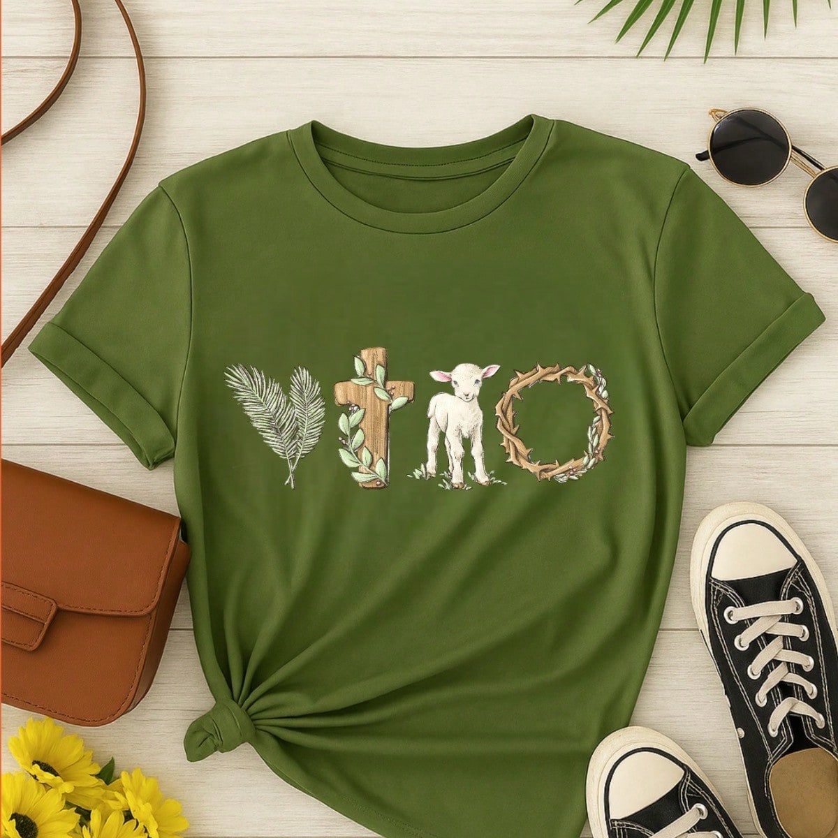 Blusa Feminina 100% Algodão Estampa Vitória Cristã | Camiseta Religiosa Confortável