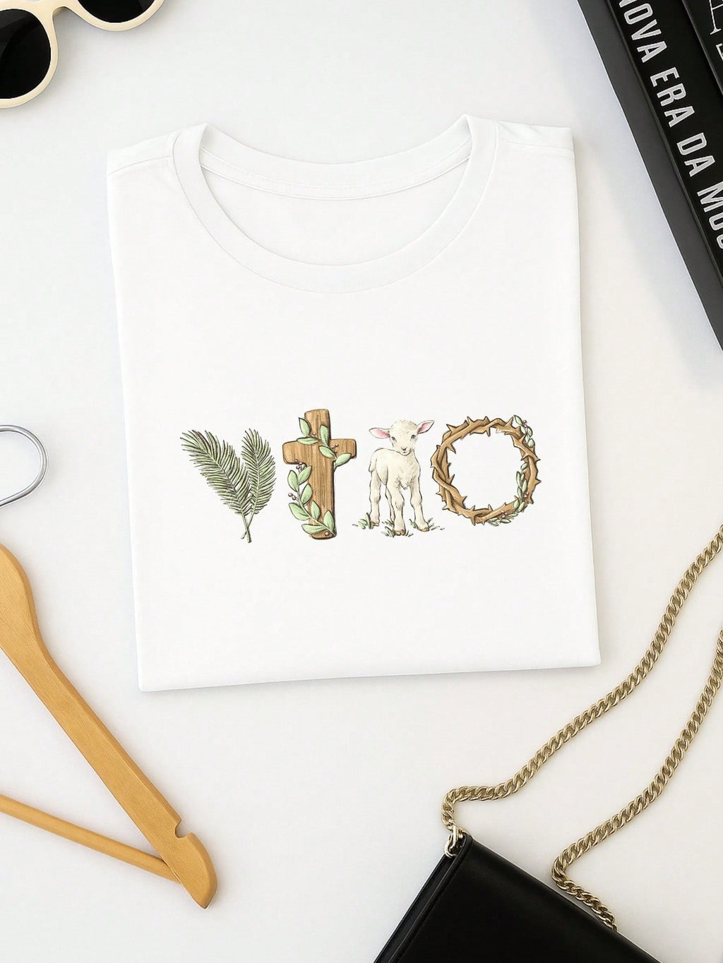 Blusa Feminina 100% Algodão Estampa Vitória Cristã | Camiseta Religiosa Confortável