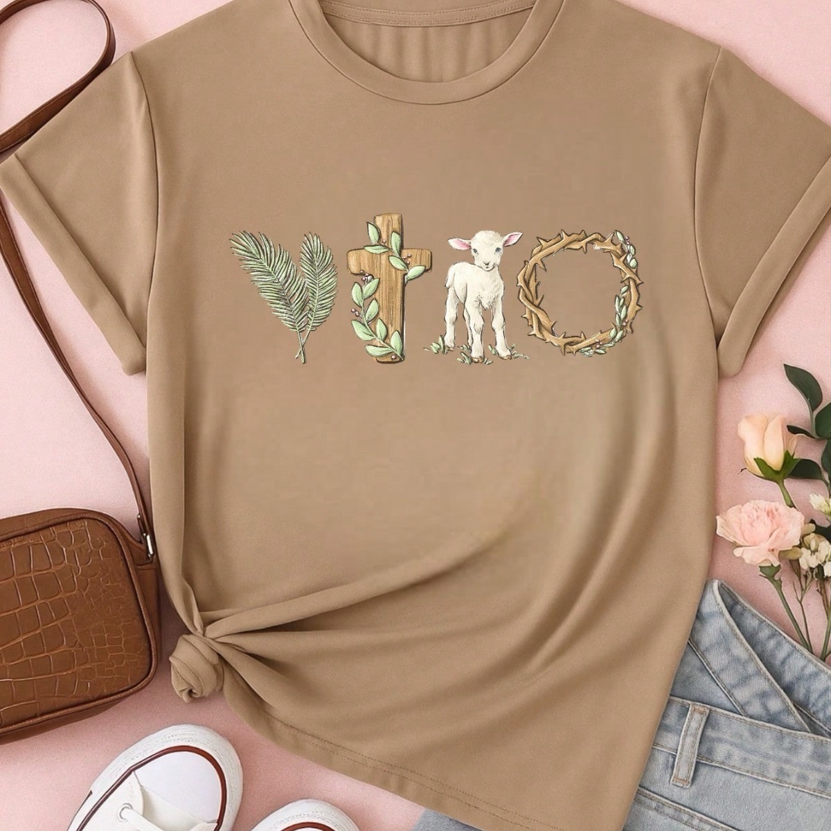 Blusa Feminina 100% Algodão Estampa Vitória Cristã | Camiseta Religiosa Confortável