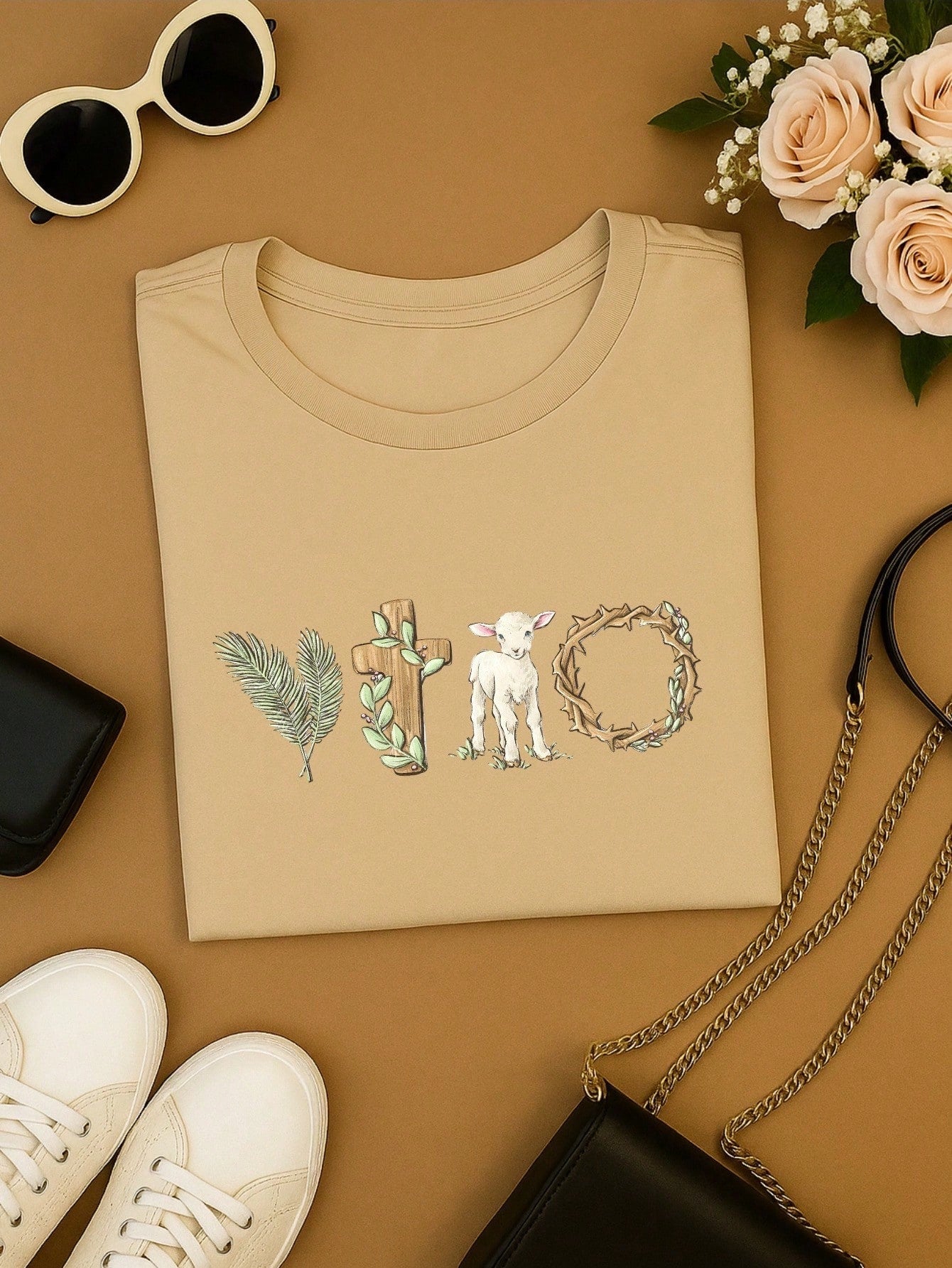 Blusa Feminina 100% Algodão Estampa Vitória Cristã | Camiseta Religiosa Confortável