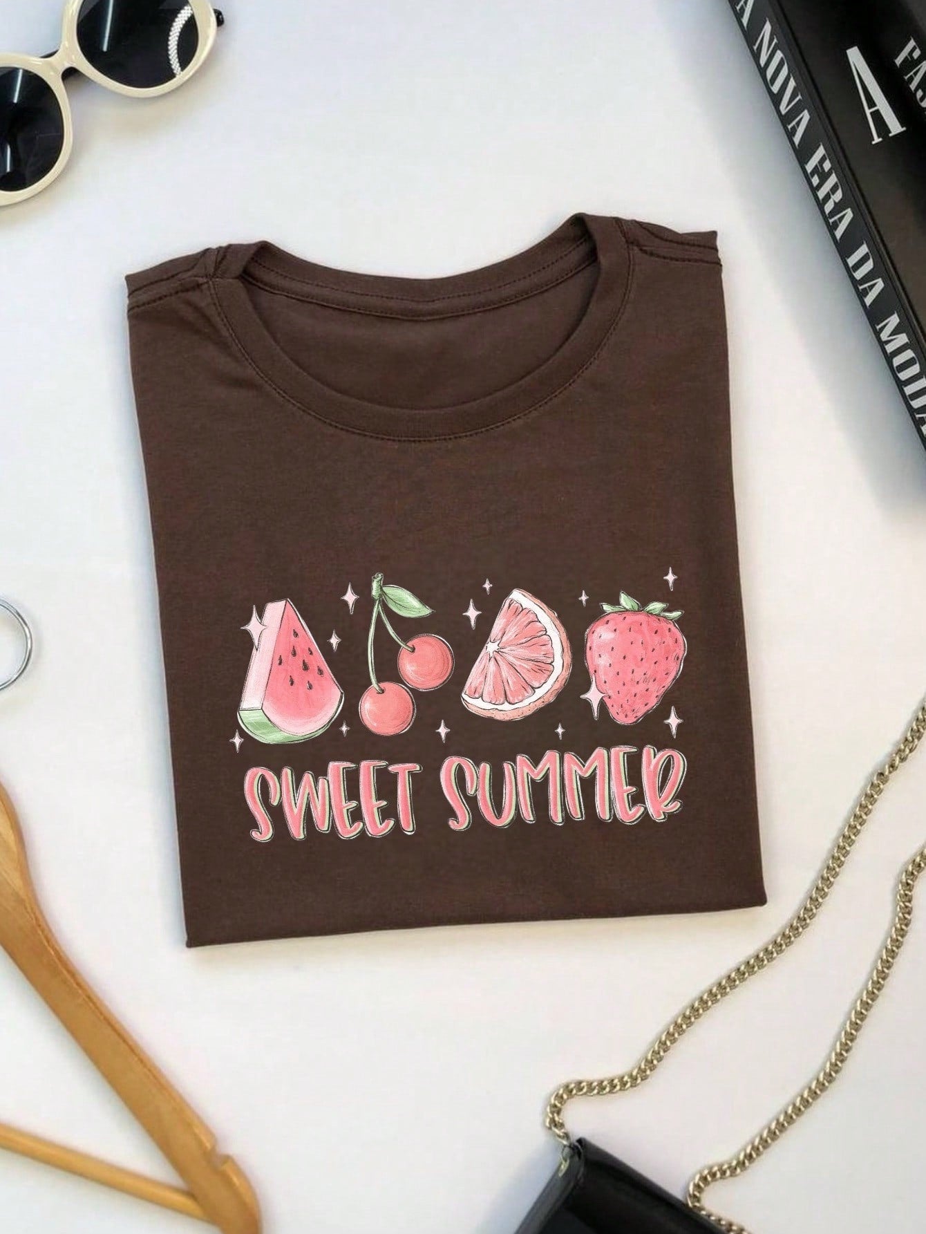 Blusa Feminina 100% Algodão Sweet Summer | Camiseta Estampada Frutas Casual