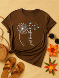 Camiseta Feminina Estampa Just Breathe Algodão Casual Confortável Manga Curta
