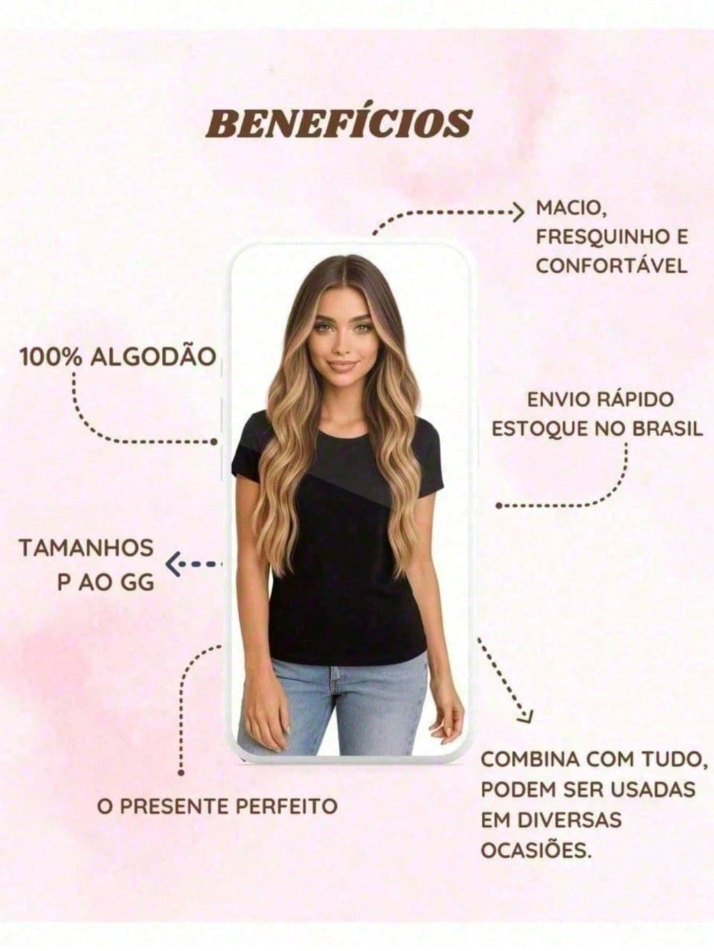 Camiseta Feminina 100% Algodão Coração com Borboletas Estampa Delicada Casual P-GG