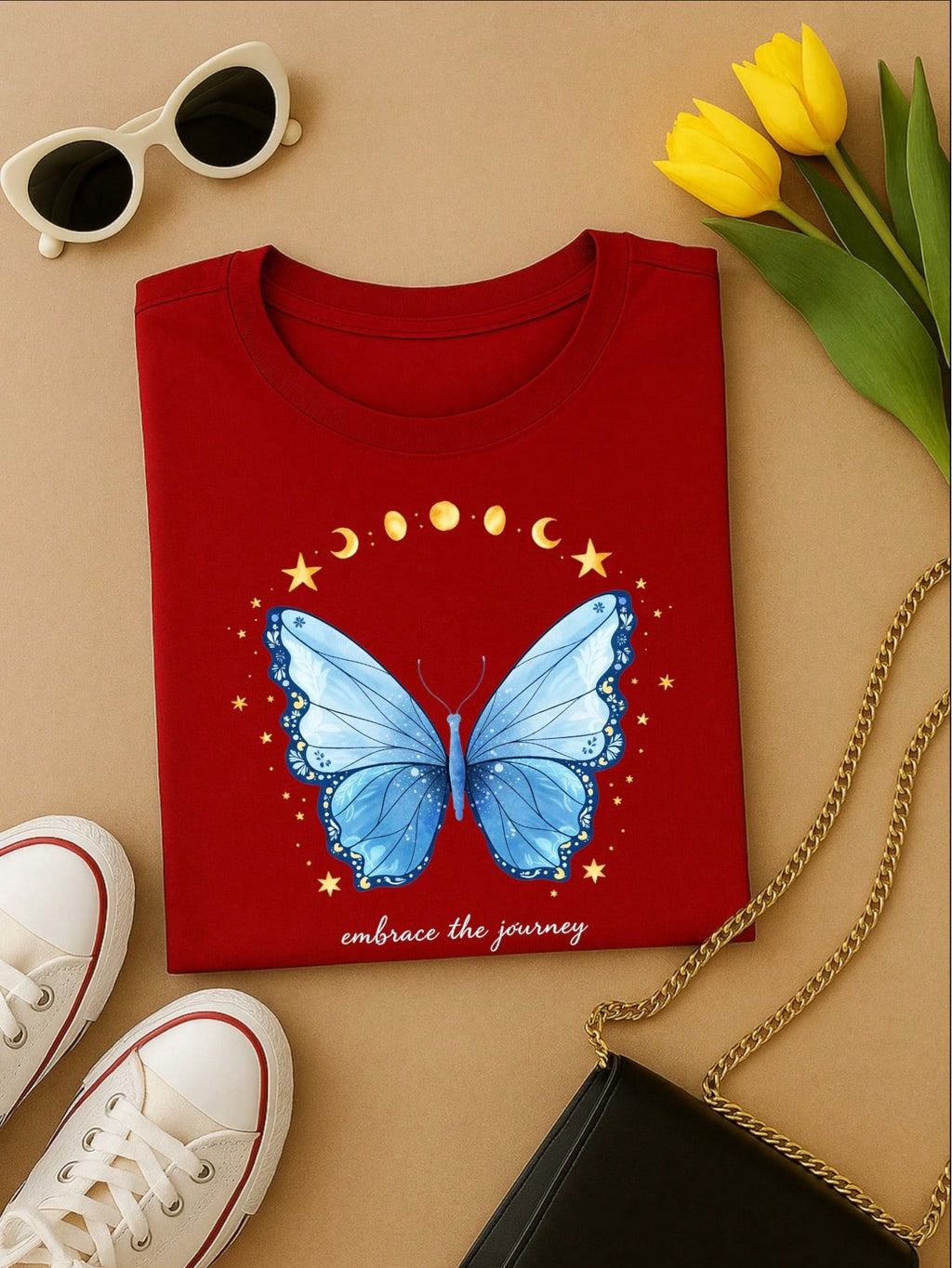 Camiseta Feminina 100% Algodão Estampa Love Happiness Faith Penas Casual P-GG