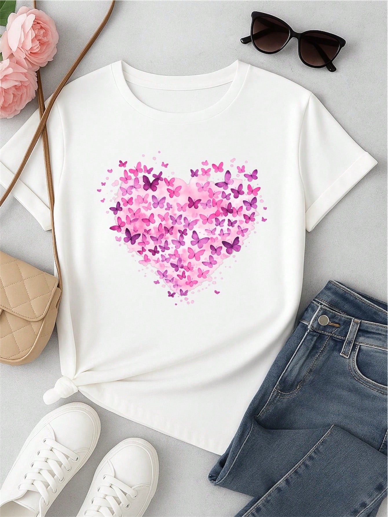 Kit 3 Blusas Femininas Estampadas Casual – Manga Curta, Confortável, Dia a Dia