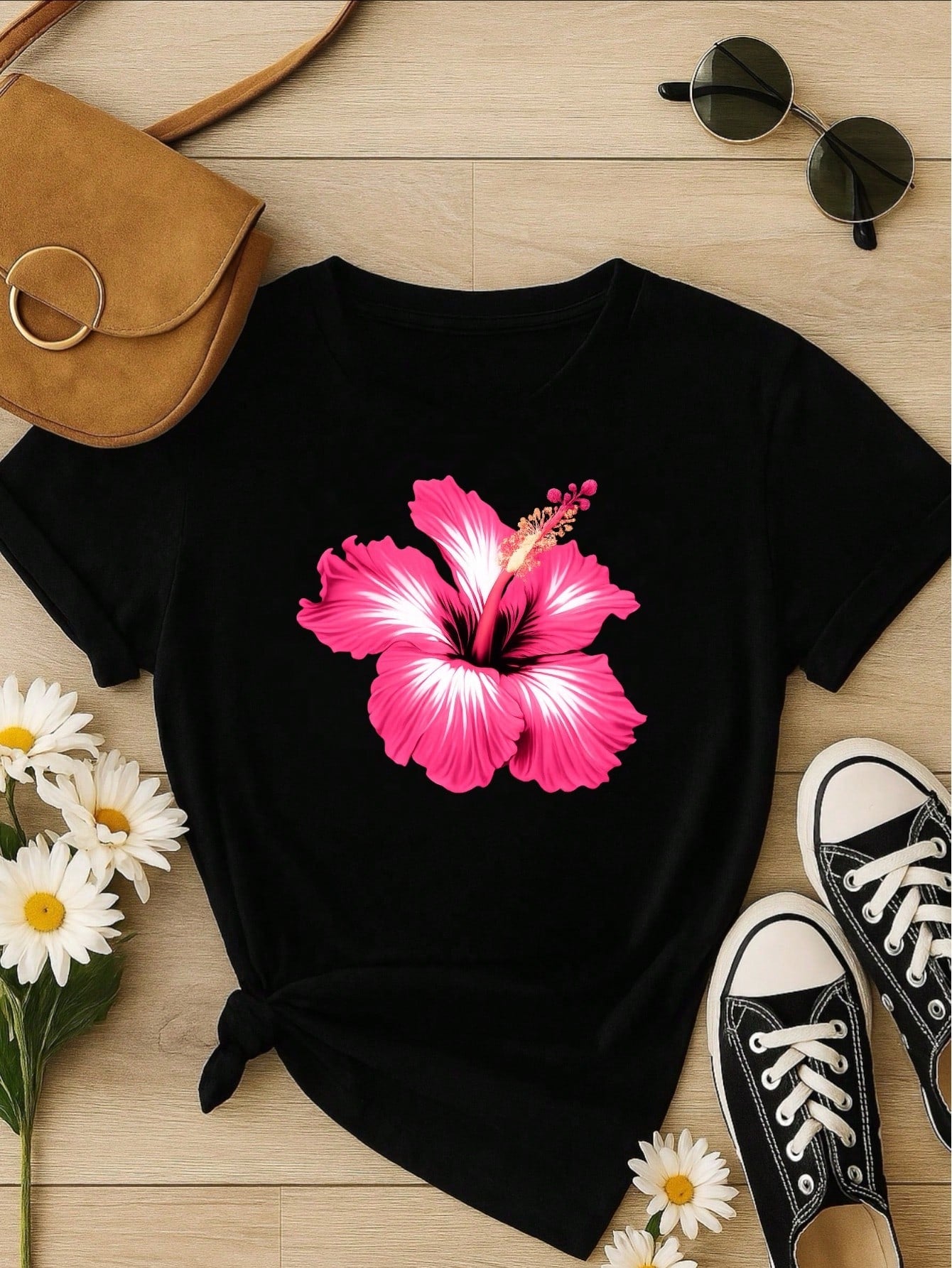 Kit 3 Blusas Femininas Estampadas Floral Casual – Manga Curta e Confortável