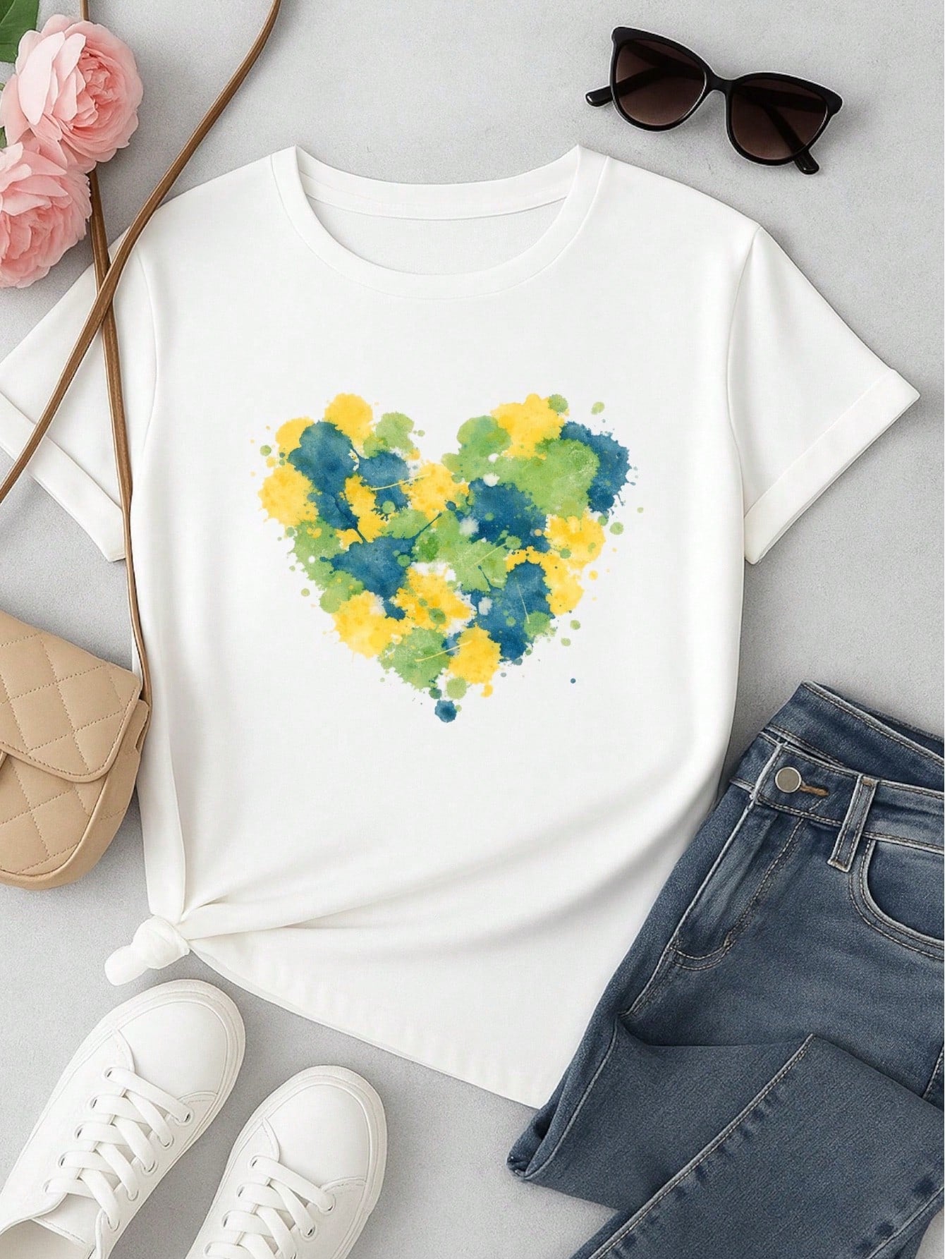Kit 3 Blusas Femininas Estampadas Brasil 100% Algodão – Copa do Mundo Casual