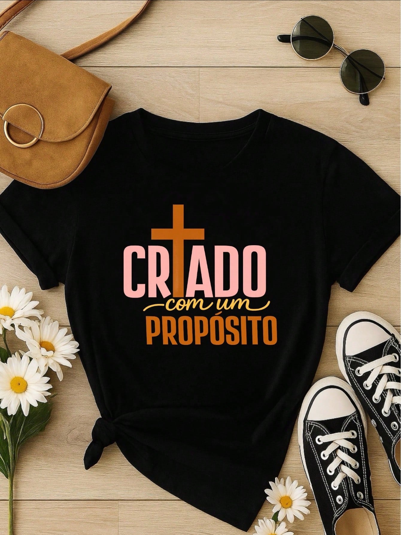 Kit 3 Camisetas Femininas 100% Algodão Estampa Coração Casual Presente Feminino