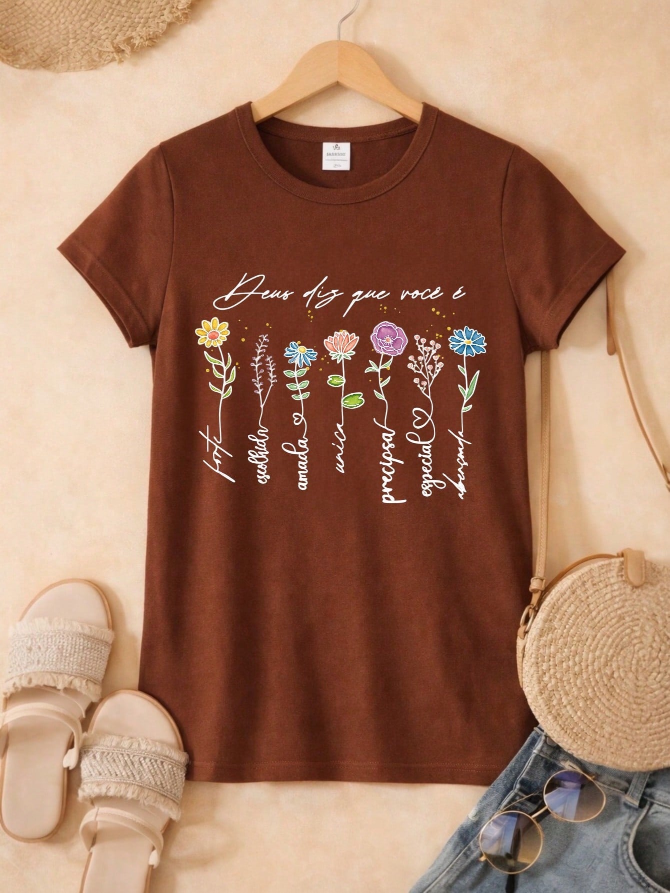 Blusa Feminina Estampada Deus Diz Que Você É 100% Algodão Casual | P ao GG