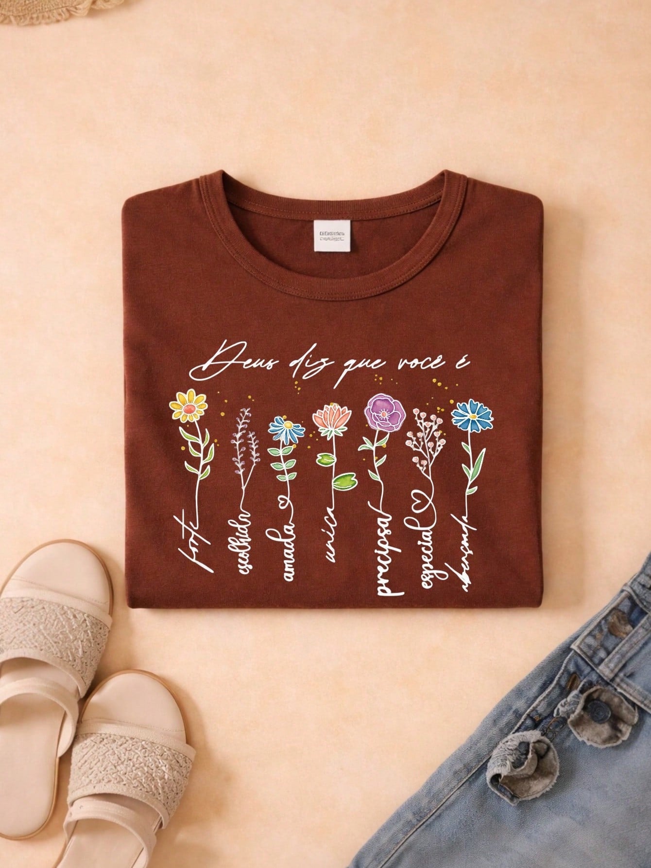 Blusa Feminina Estampada Deus Diz Que Você É 100% Algodão Casual | P ao GG