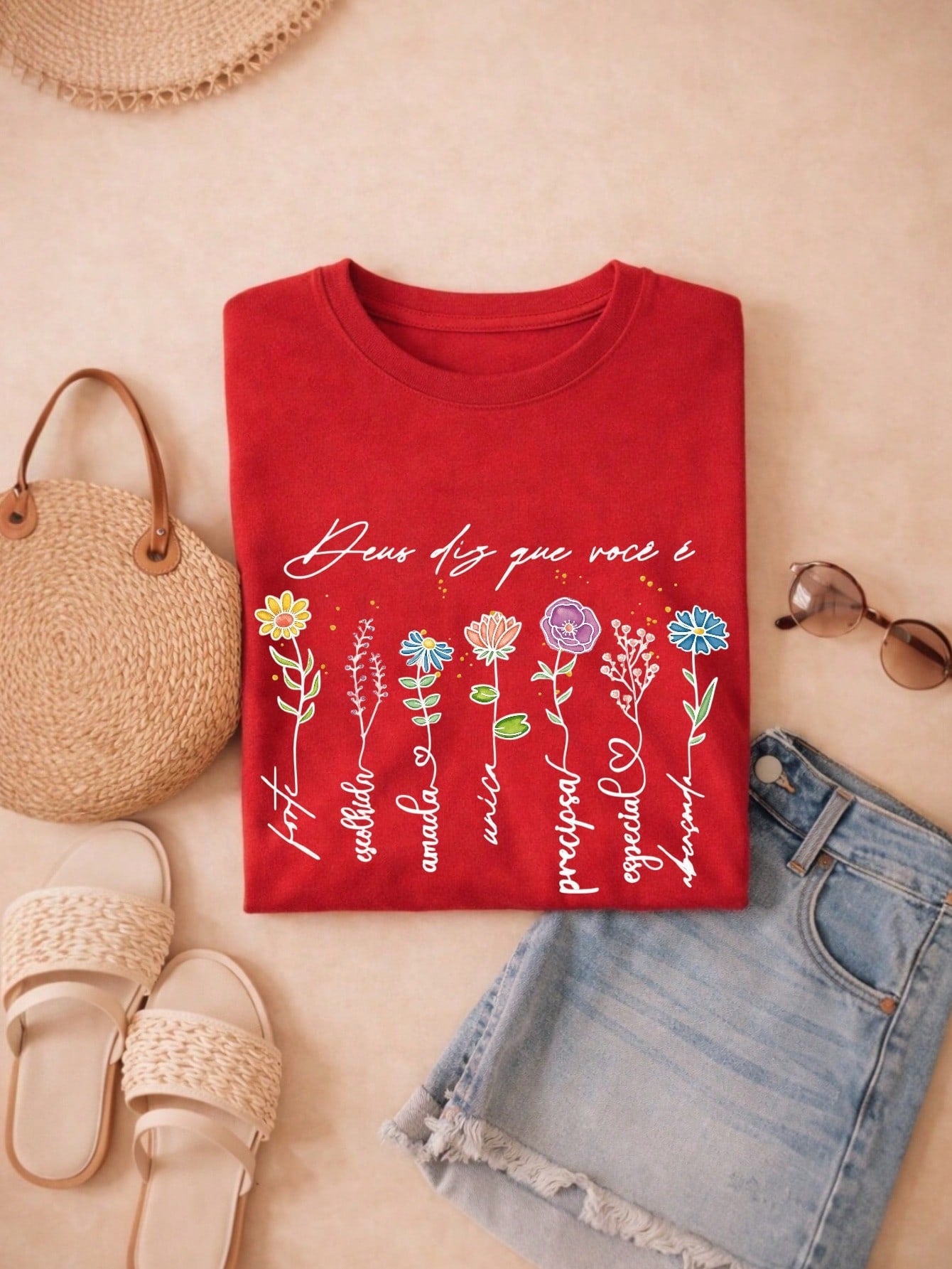 Blusa Feminina Estampada Deus Diz Que Você É 100% Algodão Casual | P ao GG