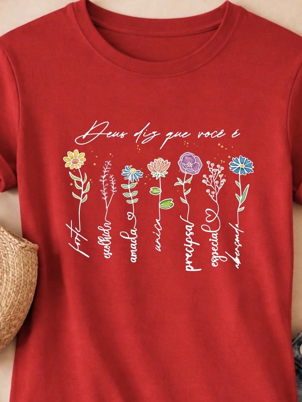 Blusa Feminina Estampada Deus Diz Que Você É 100% Algodão Casual | P ao GG