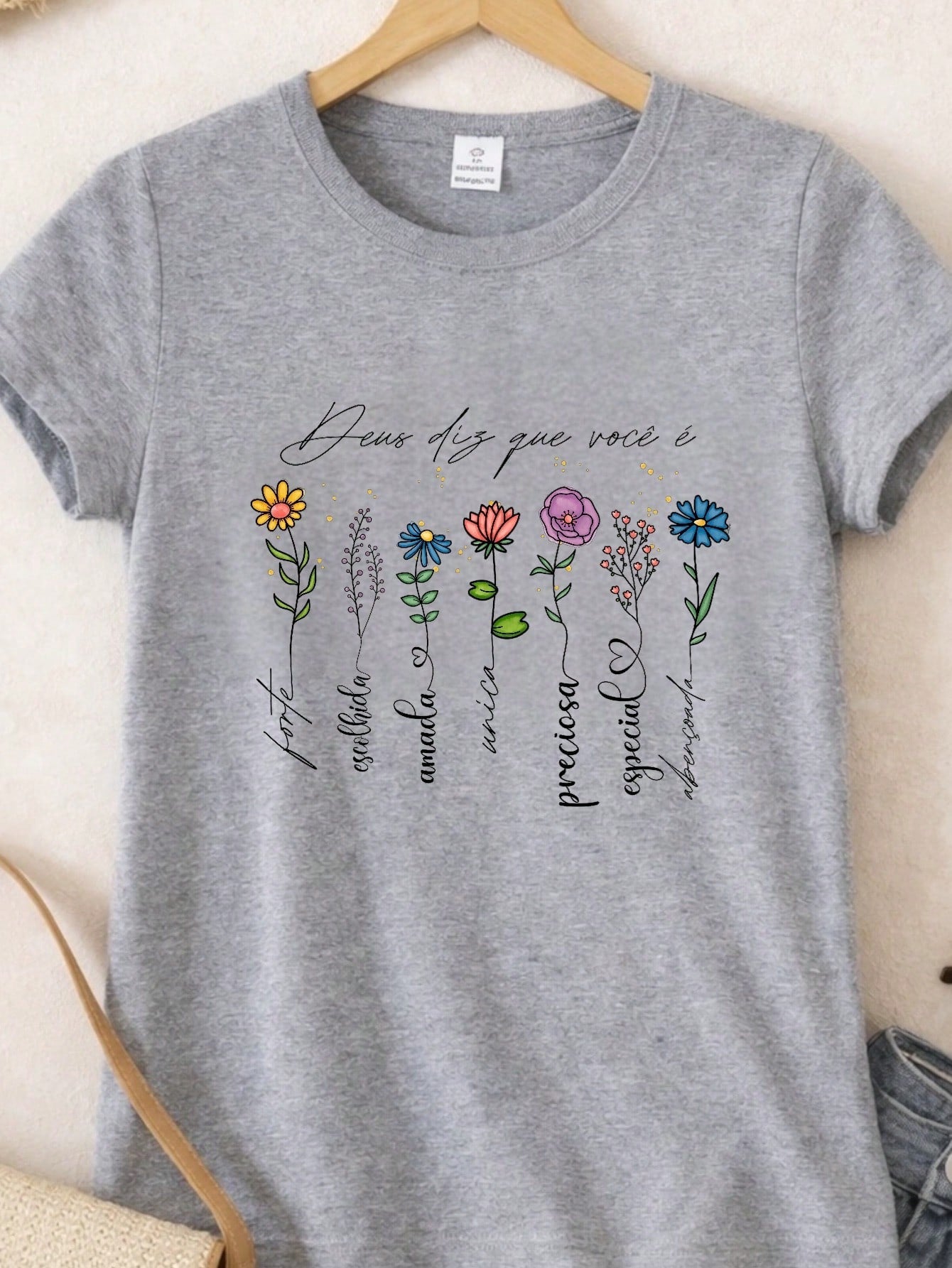 Blusa Feminina Estampada Deus Diz Que Você É 100% Algodão Casual | P ao GG