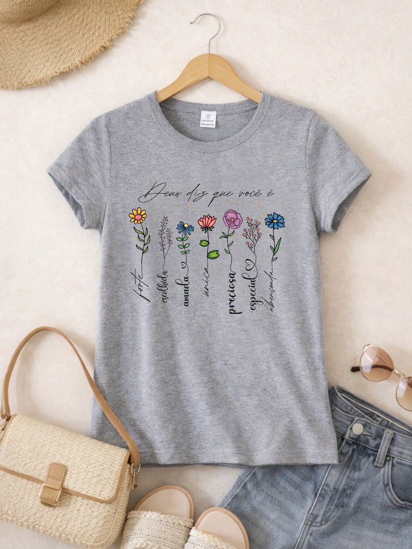 Blusa Feminina Estampada Deus Diz Que Você É 100% Algodão Casual | P ao GG