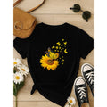 Camiseta T-shirt Love Coração Tendencia Babylook 100% Algodão Borboleta Girassol
