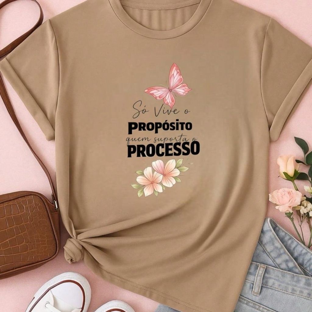 . Blusa Feminina 100% Algodão Estampa Borboleta Frase Motivacional – Confortável e Moderna