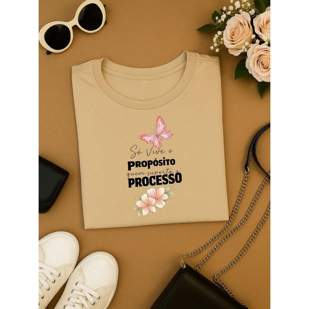 . Blusa Feminina 100% Algodão Estampa Borboleta Frase Motivacional – Confortável e Moderna