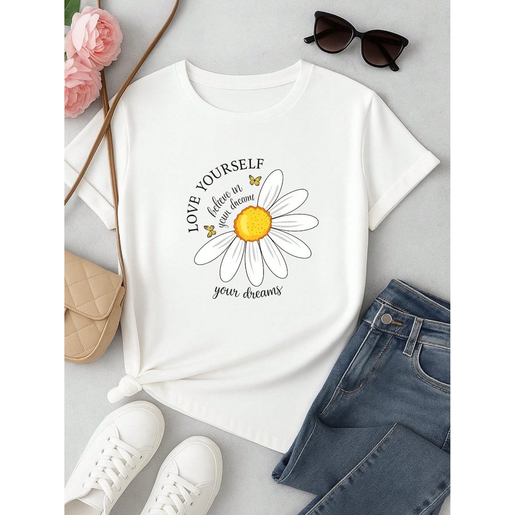 Kit 3 Blusas Femininas Estampadas Floral Casual – Manga Curta e Confortável