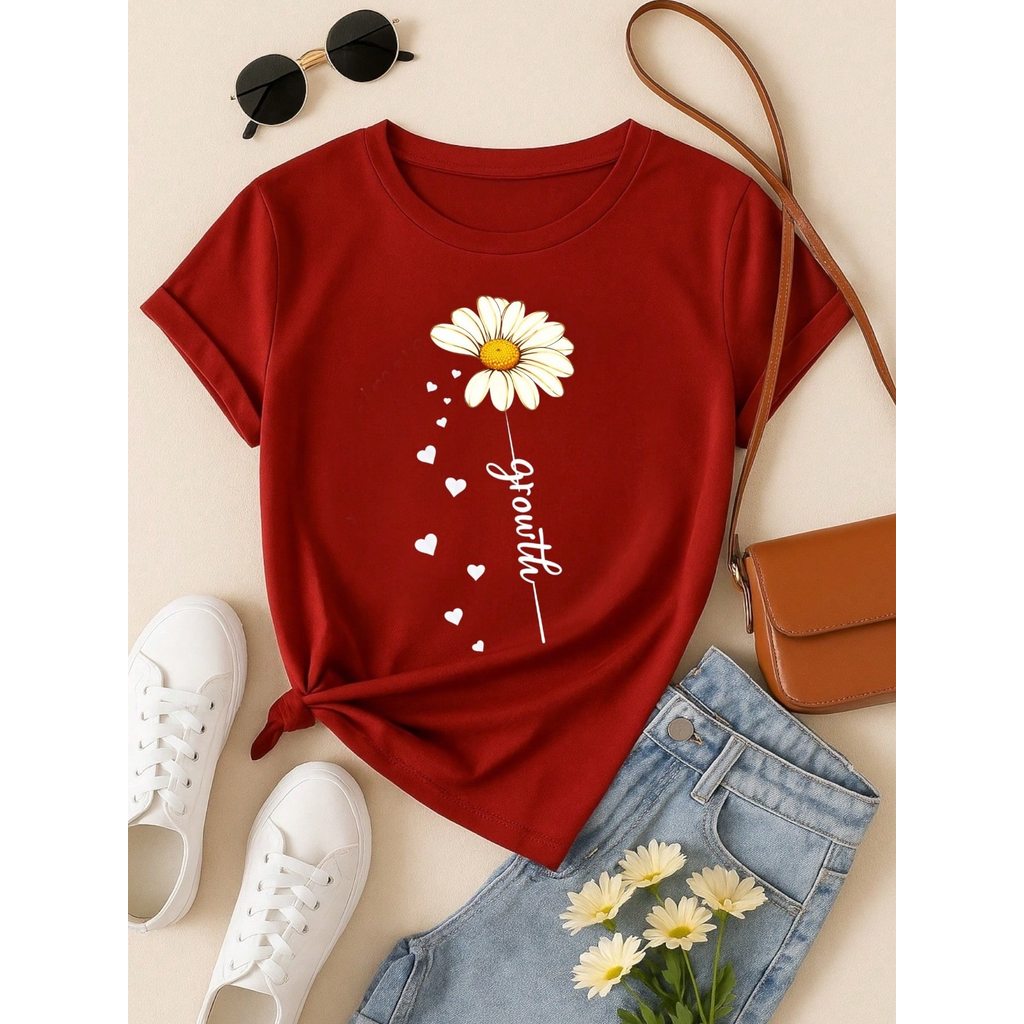 Kit 3 Blusas Femininas Estampadas Floral Casual – Manga Curta e Confortável